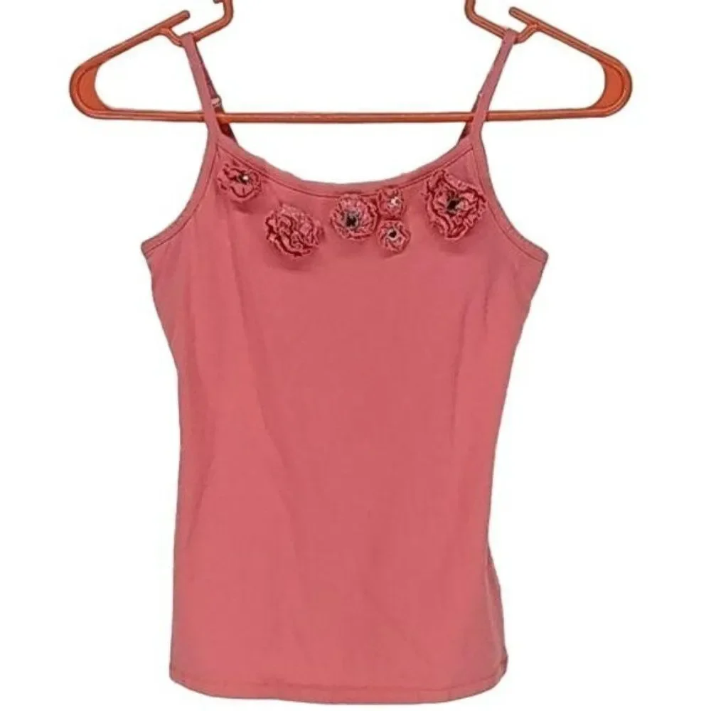 Justice Coral Girl's built in bra sz 8 Tank‎ Top